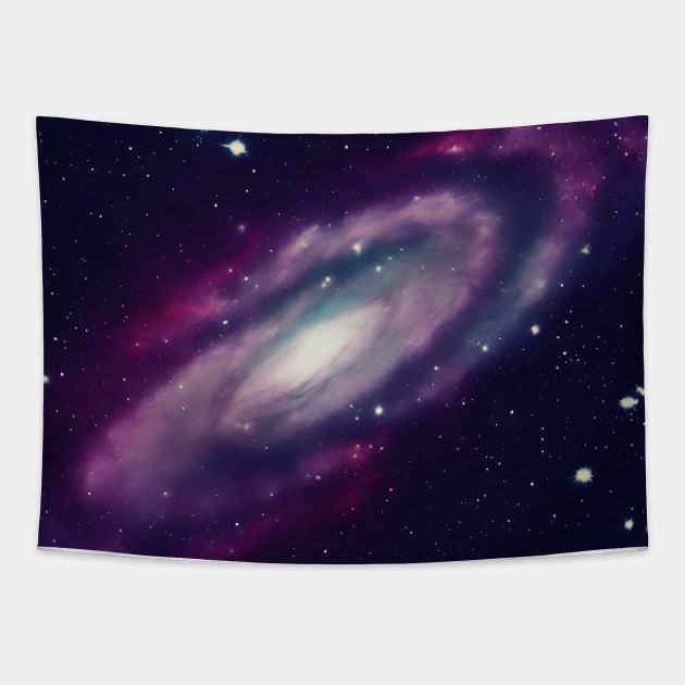 Pink Galaxy Nebula Tapestry by craftydesigns