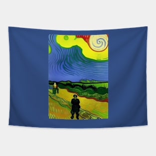 VAN GOGH STYLE RAINBOW ON HARVEST DAY Tapestry