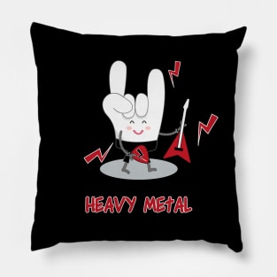 HEAVY METAL HAND HORN WITH GUITAR Pillow