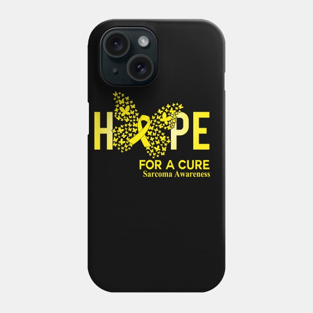 Hope For A Cure Butterfly Gift Sarcoma 2 Phone Case by HomerNewbergereq