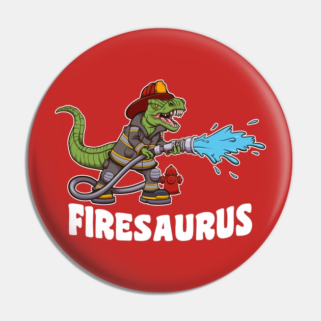 Firesaurus Dinosaur Firefighter Cartoon Pin by TheMaskedTooner