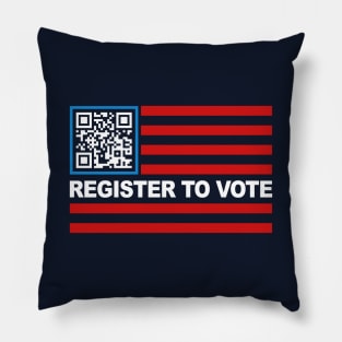 Register To Vote American Flag QR Code Pillow