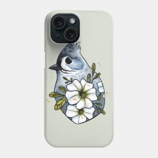 Bluejay and petunias Phone Case