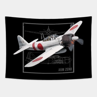 A6M Zero | Japanese WW2 Fighter Plane Tapestry