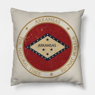Vintage Arkansas State USA United States of America American Flag Pillow