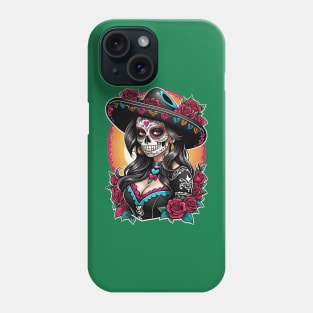 Vaquera - Dia De Los Muertos- Cowgirl Phone Case