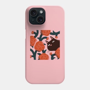 Cat and Roses Phone Case