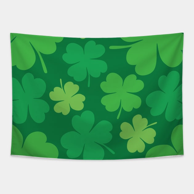 Lucky 4 Leaf Clover Pattern Tapestry by designminds1