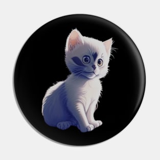 Cute Little White Cat Pin