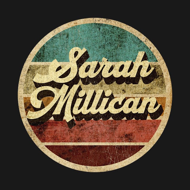 Tanatoraja, circle retro faded Sarah Millican by TANATORAJA.WISATA