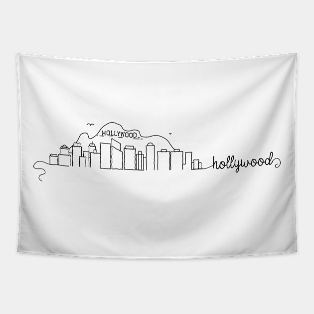 Hollywood City Signature Tapestry by kursatunsal