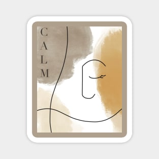 Brown & Beige Calm Abstract Art Magnet