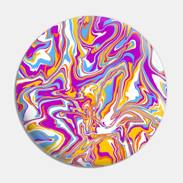 Shades of Psychedelic Pop Aesthetic Marble Pattern Pin by Teeworthy Designs