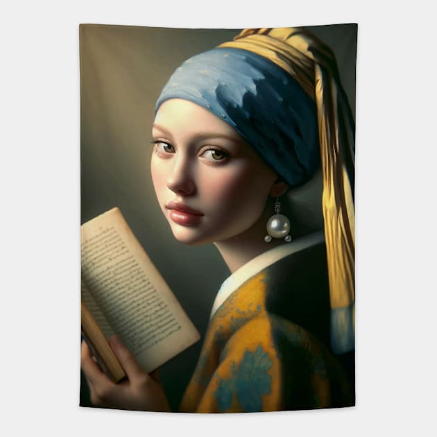 Reading in Pearls: A Literary Twist on Vermeer's Masterpiece Tapestry by Edd Paint Something