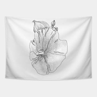 Hibiscus B/W Parkinsons Therapy Art Tapestry