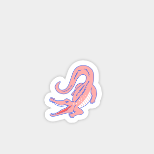 Snappy Pink Alligator Magnet