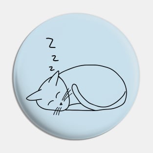 Cute Hand drawn sleeping kitty cat Pin