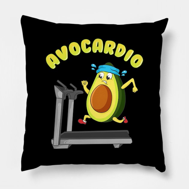 Cute & Funny Avo-Cardio Avocado Cardio Gym Pun Pillow by theperfectpresents