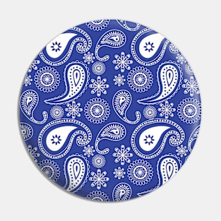 Mandala Pattern Blue and White Halloween Fall Autumn Season Pin