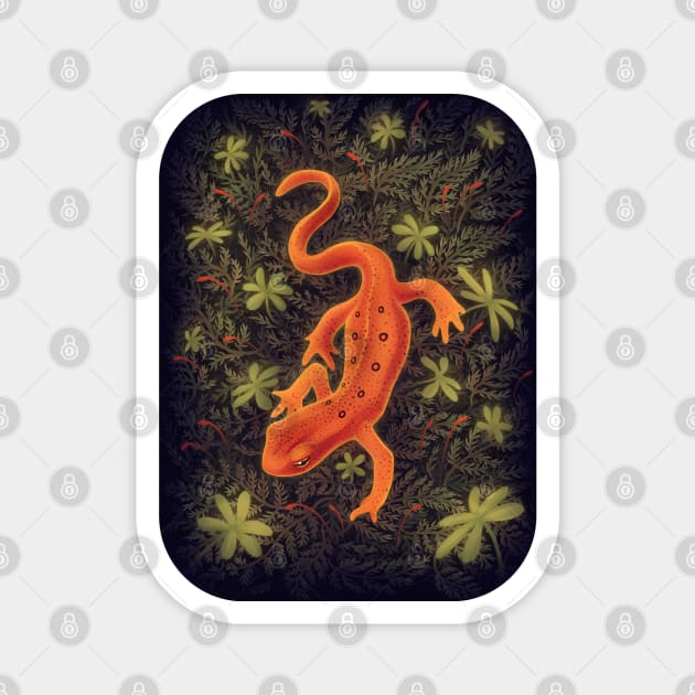 Red Spotted Newt 2 Magnet by DoomedDreamer