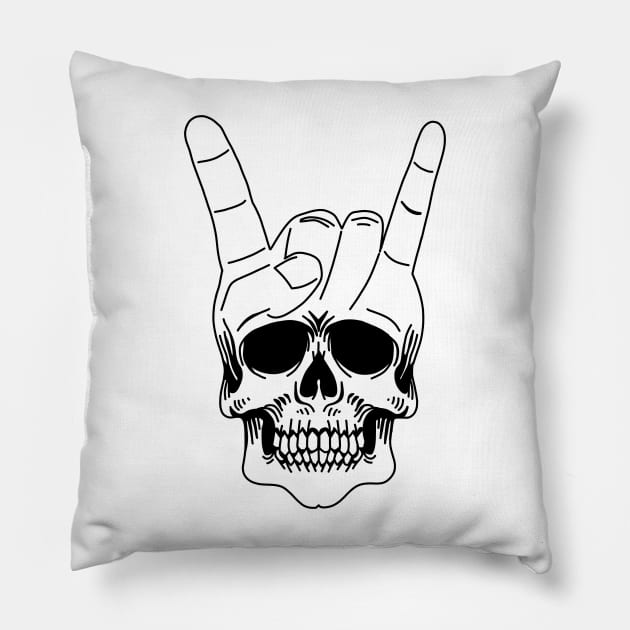 Heavy Metal Skull crystal white edition Pillow by ro83land