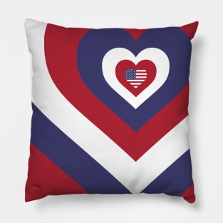 American Flag Hearts Pillow