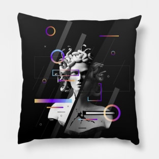 Antique Bust of the Gorgon Medusa Pillow