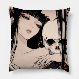 Geisha and skull 8010 Pillow