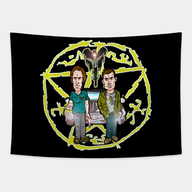 Sam and Dean are no joke! Tapestry by beetoons