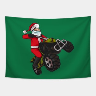 ATV Santa Claus Off Road Christmas Tapestry