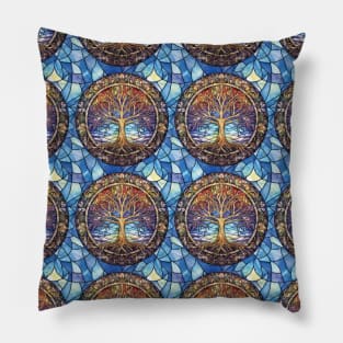 Stain Glass Tree Of Life Pillow