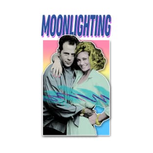 Moonlighting - 80s Styled Retro Graphic Design T-Shirt