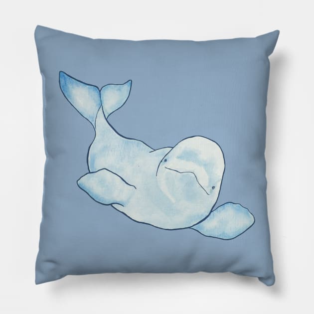 Beluga Wave Pillow by AmyGorns