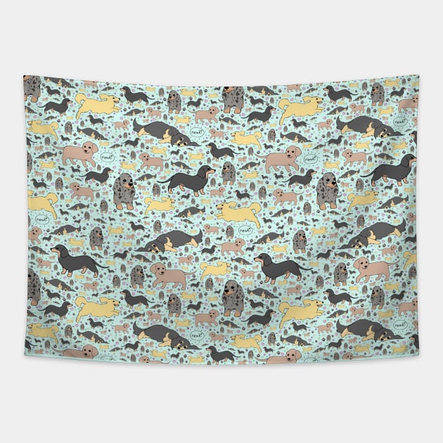 Cute Dachshunds Tapestry by nemki