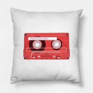 Cassette Tape (Carmine Pink Colorway) Analog / Music T-Shirt Pillow