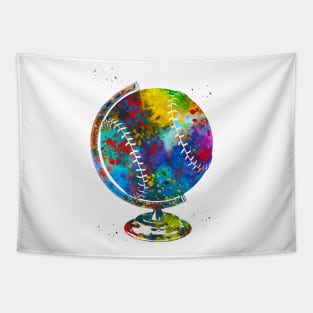 Baseball Globe Tapestry