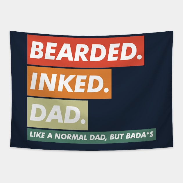 Bearded Inked Dad Tapestry by VanTees