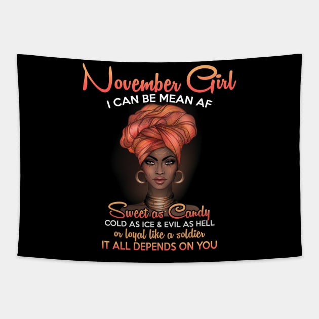 Queens Are Born In November Birthday T-Shirt for Black Women Tapestry by carlostevet