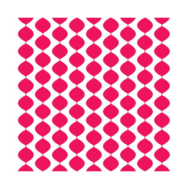 Midcentury Modern Retro 60s Waves Pattern  (Pure Magenta Red) by Makanahele