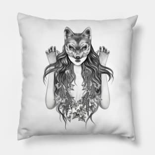 Wolf Woman Pillow