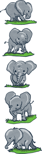 Cute Elephant Kids T-Shirt by Artofokan