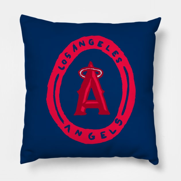 Los Angeles Angeeeels 04 Pillow by Very Simple Graph