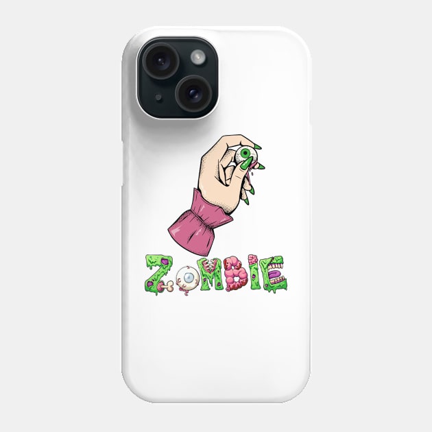 Zombie Hand with eyeball Phone Case by MZeeDesigns