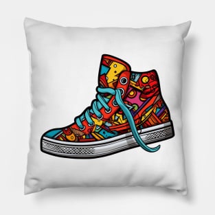 Colorful Doodle Art Sneaker Shoe sneakerhead shoe lover Pillow