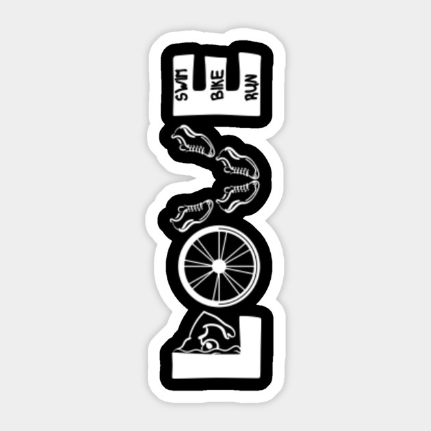 Triathlon Triathlete Funny Love Gift Triathlon Sticker Teepublic