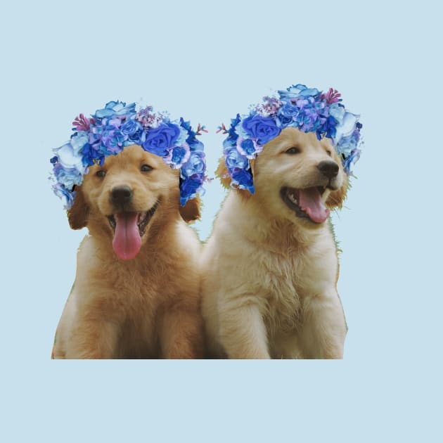 Cute flower crown dog by Sarahsartfulstudies