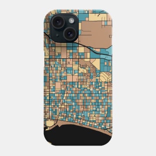 Long Beach Map Pattern in Mid Century Pastel Phone Case