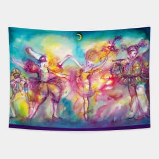 MASQUERADE NIGHT ,Mardi Gras Masks,Dance,Music Watercolor Tapestry
