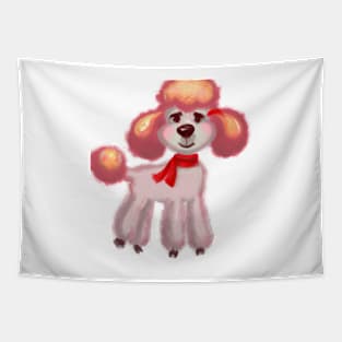 Cute Poodle Drawing Tapestry