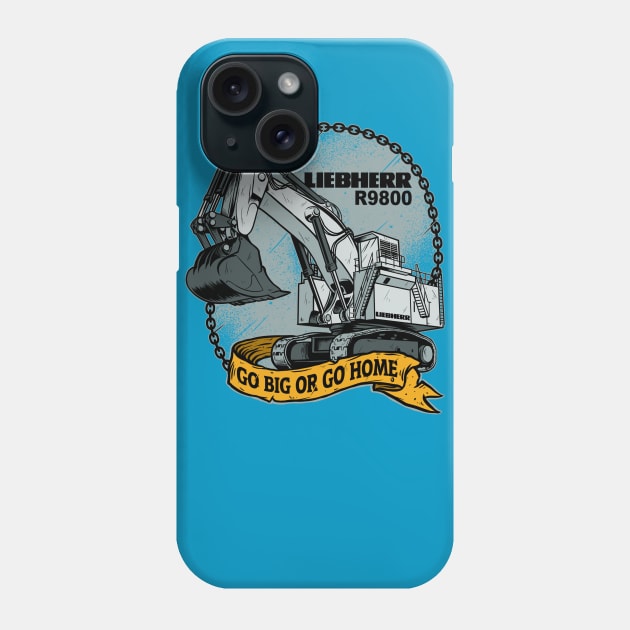 Excavator Liebherr R9800 Phone Case by damnoverload